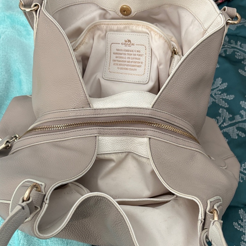 Coach Taupe Leather Shoulder Bag - Picture 3 of 10